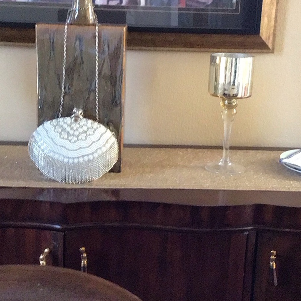 Vintage Ivory Pearl and Crystal Clutch - Picture 3 of 9